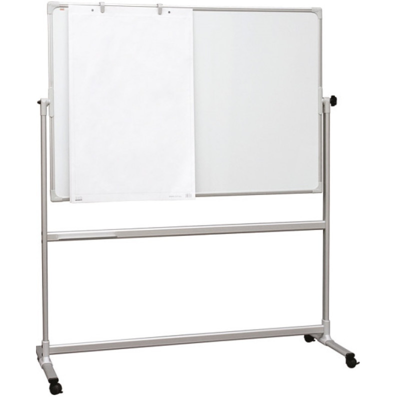 TABLEAU BLANC 2X3 MAGNETIQUE DOUBLE FACE PIVOTANT / 180 x 120 CM