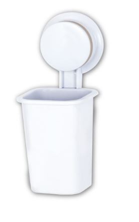 PORTE VERRE À VENTOUSE EN ABS BLANC EJIM