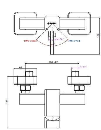 MITIGEUR DE DOUCHE CENTRÉ ZARZIS SOPAL