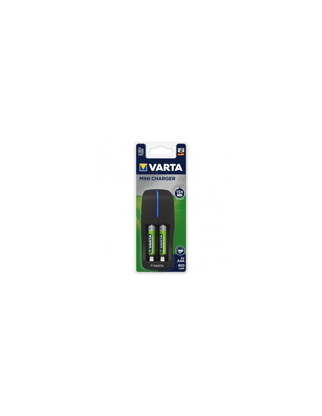 Chargeur Varta Mini avec 2 piles AAA 800mAh (57646201421)