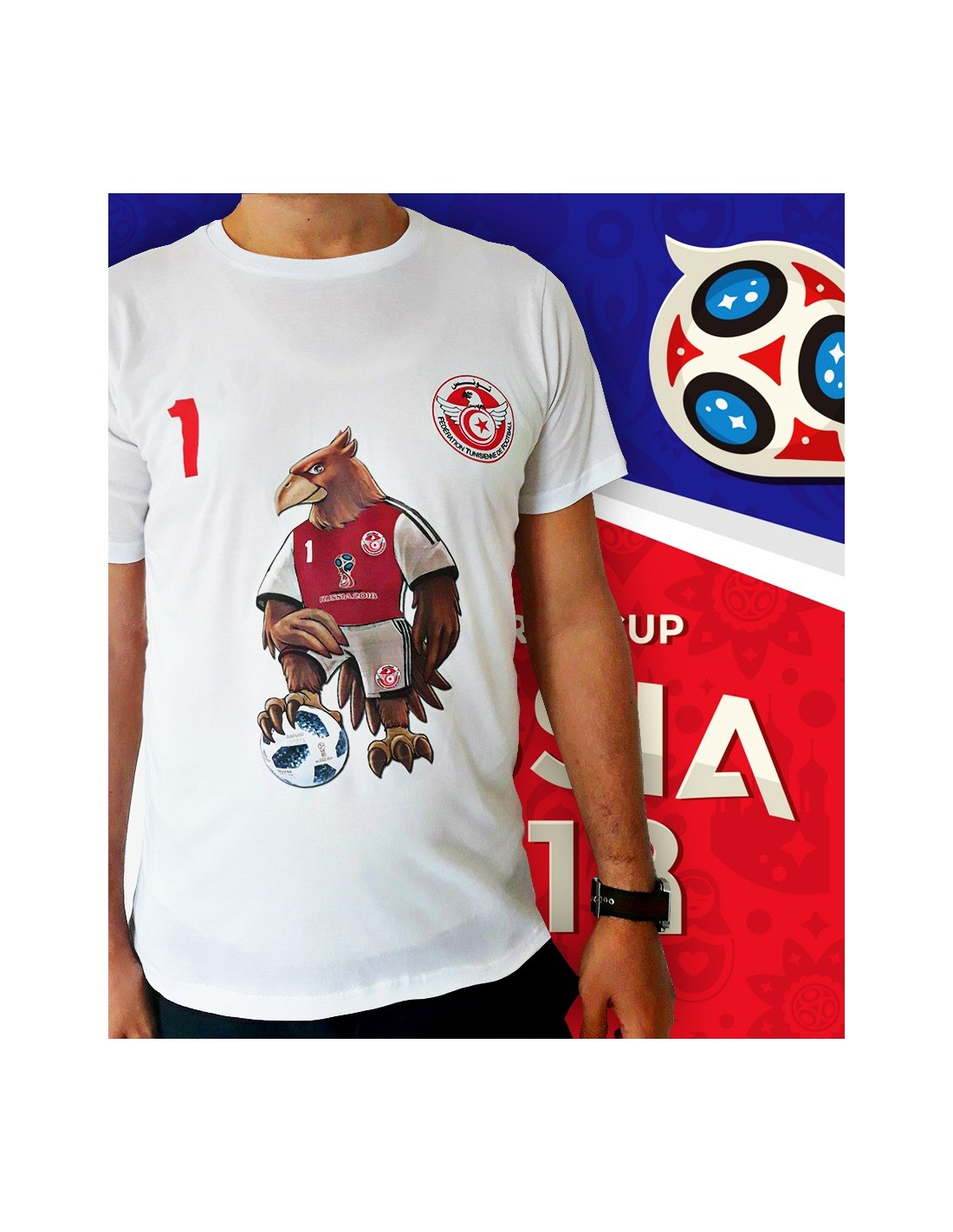 T-Shirt Equipe National Russia 2018 Blanc