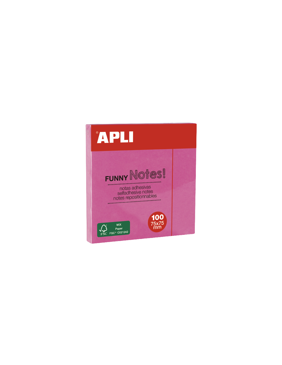 Stick Note APLI 75/75 Rose Brillant 100 F