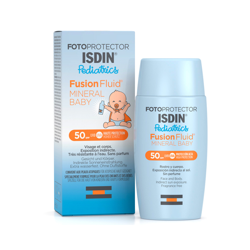 Isdin – Ecran Solaire Pediatrics Fusion Fluid Mineral Baby SPF50+ 50Ml