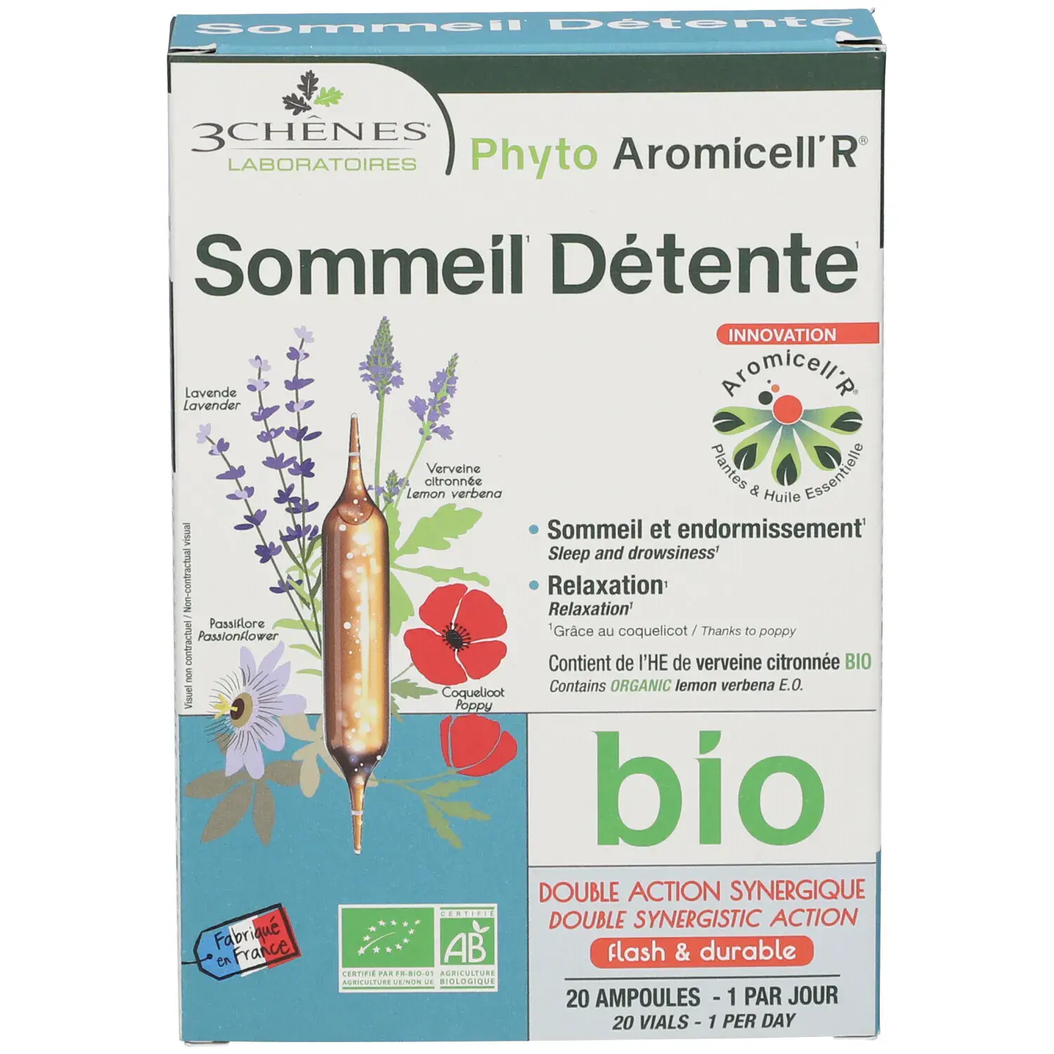 3 Chênes Phyto AromicellR Sommeil Détente 20 ampoules