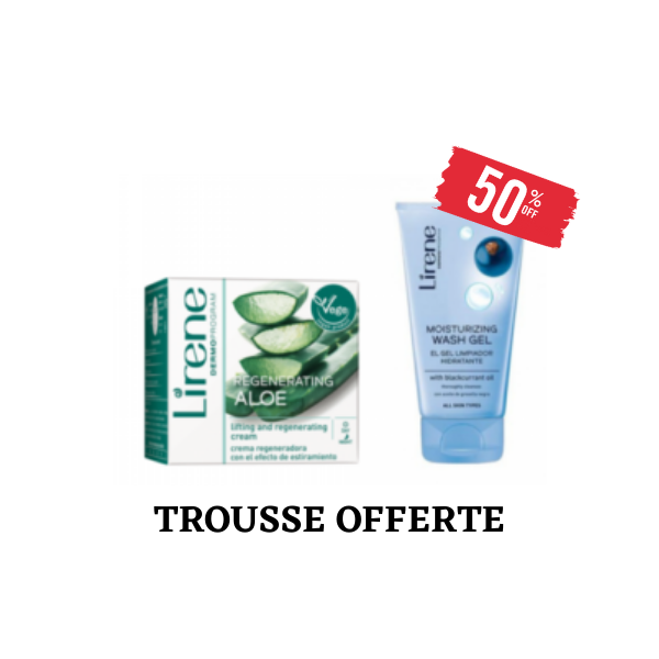 Lirene Crème Aloe Et Karité Vegan + Gel Nettoyant Cassis À -50%+ Trousse Offerte